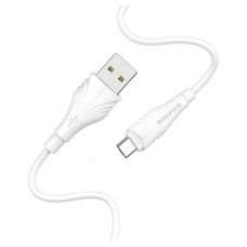 USB кабель Borofone BX18 Optimal, MicroUSB, 3.0 м., Білий