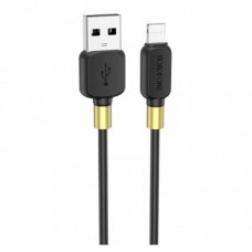 USB кабель Borofone BX59 Apple iPhone SE 2022, iPhone 14 Pro Max, iPhone 14 Plus, iPhone 14 Pro, iPhone 14, iPhone 13 Pro, iPhone 13 Mini, iPhone 13, iPhone 13 Pro Max, iPhone 12 Mini, iPhone 12 Pro Max, iPhone 12 Pro, Lightning, 1.0 м., Чорний