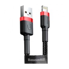 USB кабель Baseus CALKLF-B19 Cafule Apple iPhone SE 2022, iPhone 14 Pro Max, iPhone 14 Plus, iPhone 14 Pro, iPhone 14, iPhone 13 Pro, iPhone 13 Mini, iPhone 13, iPhone 13 Pro Max, iPhone 12 Mini, iPhone 12 Pro Max, Lightning, 1.0 м., Чорний