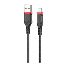 USB кабель Borofone BX67 Apple iPhone SE 2022, iPhone 14 Pro Max, iPhone 14 Plus, iPhone 14 Pro, iPhone 14, iPhone 13 Pro, iPhone 13 Mini, iPhone 13, iPhone 13 Pro Max, iPhone 12 Mini, iPhone 12 Pro Max, iPhone 12 Pro, Lightning, 1.0 м., Чорний