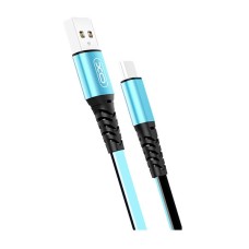 USB кабель XO NB154 Apple iPhone SE 2022, iPhone 14 Pro Max, iPhone 14 Plus, iPhone 14 Pro, iPhone 14, iPhone 13 Pro, iPhone 13 Mini, iPhone 13, iPhone 13 Pro Max, iPhone 12 Mini, iPhone 12 Pro Max, iPhone 12 Pro, Lightning, 1.0 м., Синій