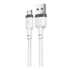 USB кабель XO NB208 Liquid Silicone, MicroUSB, 1.0 м., Білий