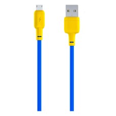 USB кабель Gelius GP-UCN001M, MicroUSB, 1.2 м., Блакитний