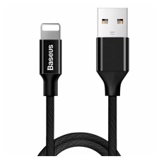 USB кабель Baseus CALYW-A01 Apple iPhone SE 2022, iPhone 14 Pro Max, iPhone 14 Plus, iPhone 14 Pro, iPhone 14, iPhone 13 Pro, iPhone 13 Mini, iPhone 13, iPhone 13 Pro Max, iPhone 12 Mini, iPhone 12 Pro Max, Lightning, 1.8 м., Чорний