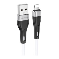 USB кабель Borofone BX46 Rush Apple iPhone SE 2022, iPhone 14 Pro Max, iPhone 14 Plus, iPhone 14 Pro, iPhone 14, iPhone 13 Pro, iPhone 13 Mini, iPhone 13, iPhone 13 Pro Max, iPhone 12 Mini, iPhone 12 Pro Max, Lightning, 1.0 м., Білий