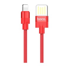 USB кабель Hoco U55 Outstanding Apple iPhone SE 2022, iPhone 14 Pro Max, iPhone 14 Plus, iPhone 14 Pro, iPhone 14, iPhone 13 Pro, iPhone 13 Mini, iPhone 13, iPhone 13 Pro Max, iPhone 12 Mini, iPhone 12 Pro Max, Lightning, 1.2 м., Червоний