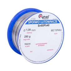 Дротяний припій Sn-60% Pb-40% 1,00мм 250г без флюса (WG-01X-00-1-100-4, LC60-1.00, 0.25), 250 гр.