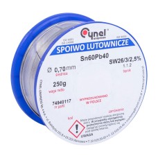 Дротяний припій Sn-60% Pb-40% 0,70мм 0,25кг (WG-01X-01-1-070-4,  LC60-0.70, 0.25), 250 гр.