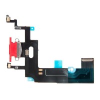 Шлейф Apple iPhone XR, с разъемом зарядки и микрофоном, Красный