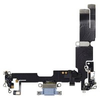 Шлейф Apple iPhone 14 Plus, с разъемом зарядки и микрофоном, синий