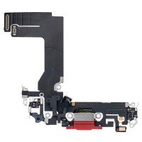 Шлейф Apple iPhone 13 Mini, с разъемом зарядки и микрофоном, Красный