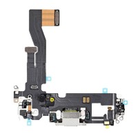 Шлейф Apple iPhone 12, з роз'ємом зарядки і мікрофоном, Срібний