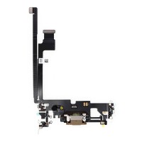 Шлейф Apple iPhone 12, з роз'ємом зарядки і мікрофоном, золотий