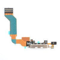 Шлейф Apple iPhone 4S, з роз'ємом зарядки і мікрофоном, Білий