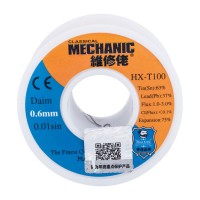 Припой проволочный HX-T100 0,6mm/100г (Mechanic, Sn63/Pb37), 100 гр.