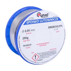 Дротяний припій Sn-60% Pb-40% 2,00мм 250г (WG-01X-01-1-200-4,  LC60-2.00, 0.25), 250 гр.