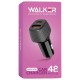 Автомобільний зарядний пристрій Walker WCR-35, USB, 3.0 A, Чорний
