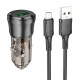 Автомобільний зарядний пристрій Borofone BZ23 Brilliant, MicroUSB, і кабель Чорний