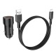 Автомобільний зарядний пристрій Borofone BZ19A, MicroUSB, і кабель Чорний