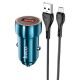 Автомобільний зарядний пристрій Hoco Z46, MicroUSB, і кабель Синій
