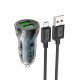 Автомобільний зарядний пристрій Hoco Z47, MicroUSB, і кабель Чорний