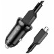 Автомобільний зарядний пристрій Borofone BZ18, MicroUSB, і кабель Чорний