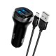 Автомобільний зарядний пристрій Hoco Z40, MicroUSB, і кабель Чорний