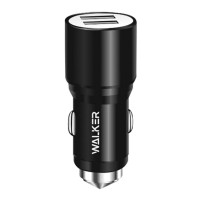 Автомобільний зарядний пристрій Walker WCR-21, 2.1 A, Чорний