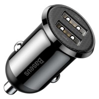 Автомобильное зарядное устройство Baseus CCALLP-01 Grain Pro, 4.8 A, Черный