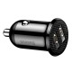 Автомобільний зарядний пристрій Baseus CCALLP-01 Grain Pro, 4.8 A, Чорний