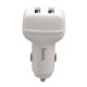 Автомобільний зарядний пристрій Hoco Z36, MicroUSB, і кабель 2.4 A, Білий
