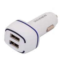 Автомобільний зарядний пристрій Borofone BZ14, MicroUSB, З кабелем, 2.4 A, Білий