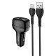 Автомобільний зарядний пристрій Hoco Z36, MicroUSB, і кабель 2.4 A, Чорний
