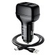 Автомобільний зарядний пристрій Hoco Z36, MicroUSB, і кабель 2.4 A, Чорний