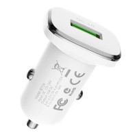 Автомобільний зарядний пристрій Borofone BZ12A QC3.0, Білий