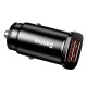 Автомобільний зарядний пристрій Baseus CCALL-DS01 Square Metal QC, Чорний