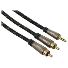 Кабель AUX Hama, 3,5 мм., 2RCA, 1.5 м., Чорний