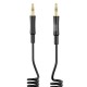 Кабель AUX XO NB-R255C, 3,5 мм., 1.0 м., Чорний
