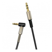 Кабель AUX SkyDolphin SR08 Spring Wire, 1.0 м., 3.5 мм., Черный
