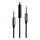 Кабель AUX Hoco UPA-04 Noble sound, 3,5 мм., 1.0 м., Сірий