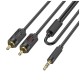 Кабель AUX Hoco UPA28, 3,5 мм., 2RCA, 1.5 м., Чорний