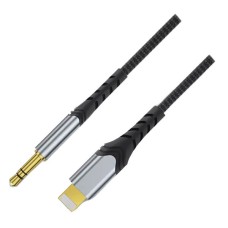 Кабель AUX WIWU YP02 Stereo Cable Apple iPhone SE 2022, iPhone 14 Pro Max, iPhone 14 Plus, iPhone 14 Pro, iPhone 14, iPhone 13 Pro, iPhone 13 Mini, iPhone 13, iPhone 13 Pro Max, iPhone 12 Mini, Lightning, 3,5 мм., 1.5 м., Чорний