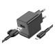 Сетевое зарядное устройство Borofone BAS11A Erudite, с кабелем, MicroUSB, Черный