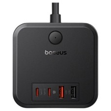 Мережевий зарядний пристрій Baseus E00066400117-00 PowerCombo Cube Power Strip, Чорний