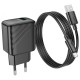 Сетевое зарядное устройство Hoco CS21A, с кабелем, MicroUSB, Черный