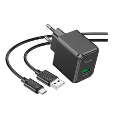 Мережевий зарядний пристрій Hoco CS12A, MicroUSB, і кабелем, Білий