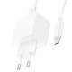 Сетевое зарядное устройство Hoco CS11A, с кабелем, MicroUSB, Белый