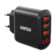 Мережевий зарядний пристрій Choetech Q5009-EU, 2.4 A, Чорний