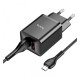 Сетевое зарядное устройство Hoco N25 Maker, с кабелем, MicroUSB, Черный