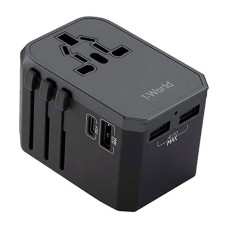 Мережевий зарядний пристрій Momax One World AC Travel Adapter, Сірий